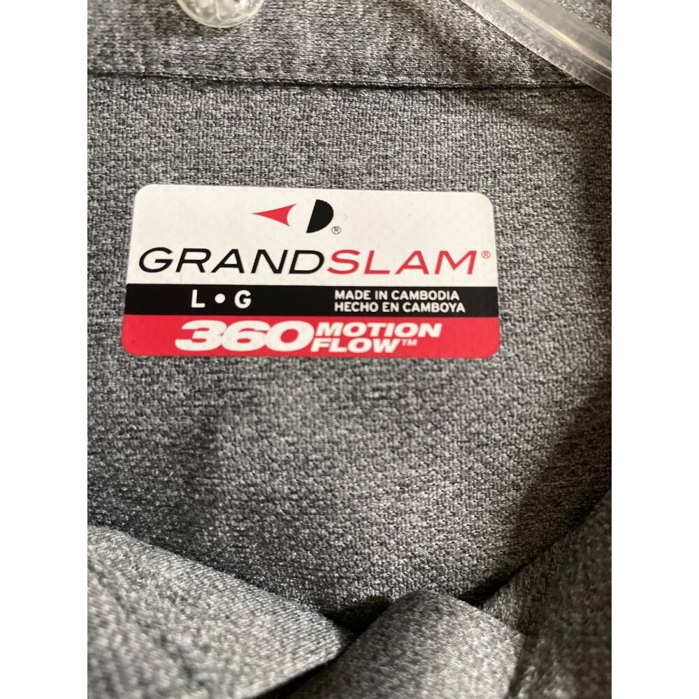 Grand Slam Mens Size Large Gray Long Sleeve Polo Shirt - Picture 7 of 8